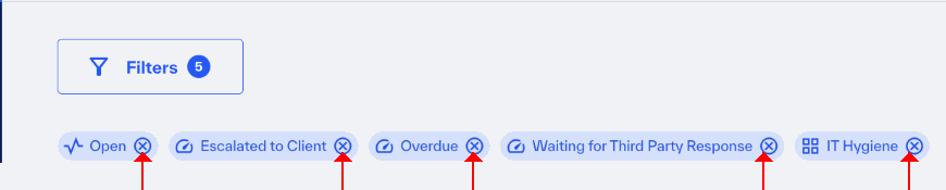 finding filters with emphasis on remove button